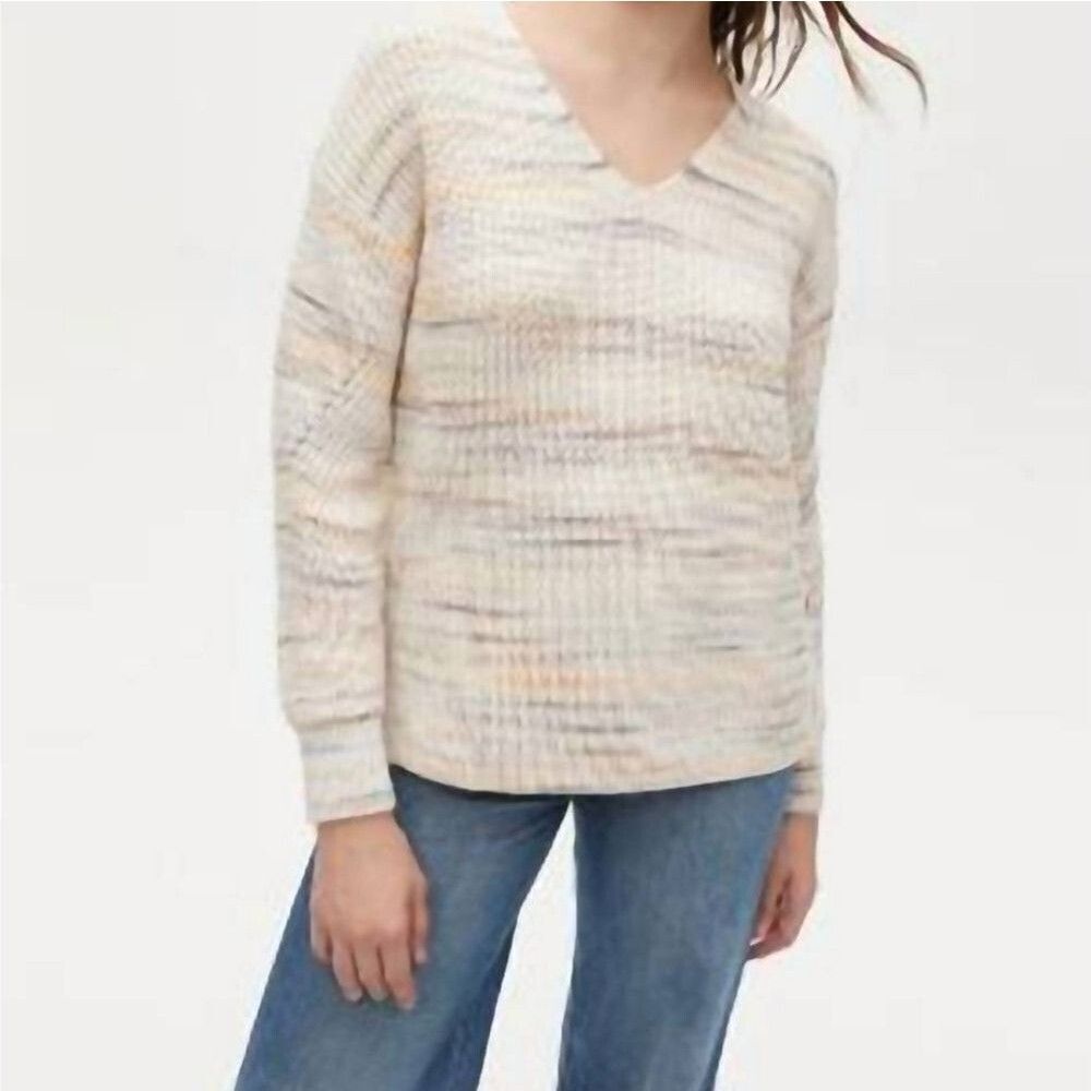 NEW 3X MICHAEL STARS TAYLOR NEUTRAL SPACEDYE LIGHTWEIGHT SWEATER NWT - Picture 2 of 2